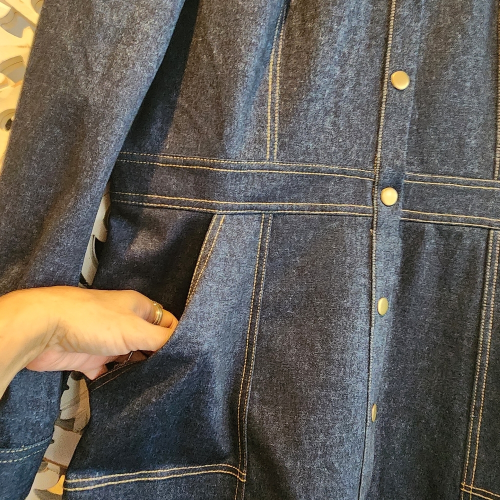 JUDE CONNALLY SOLANGE JUDE DENIM DRESS NAVY NWOT SIZE LARGE - Picture 10 of 16